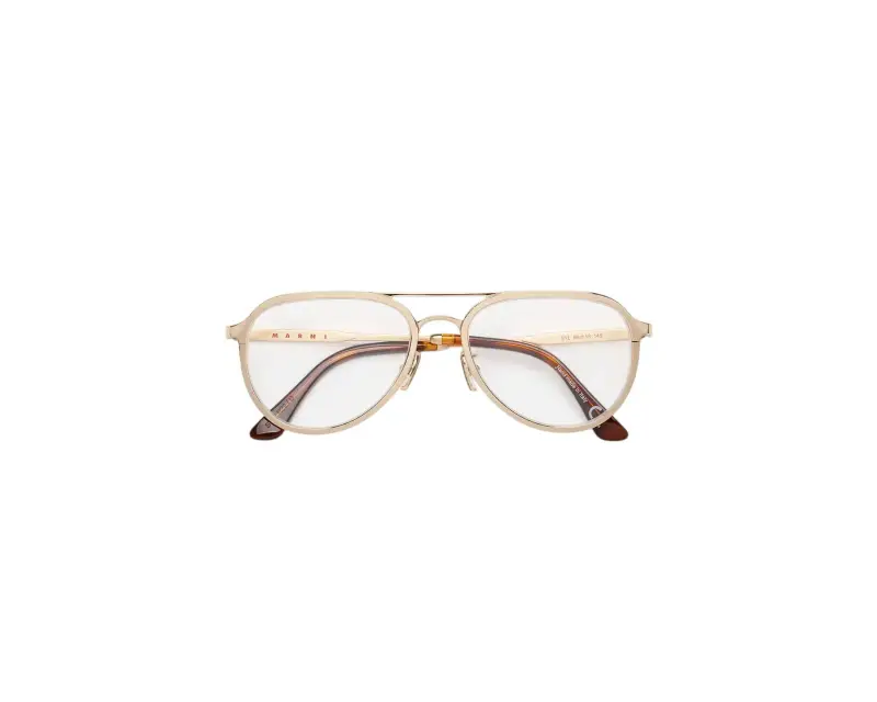 Unisex Marni SYL Palawan Island Optical Oro Montature da vista Metallo Oro Pilot miniatura 2