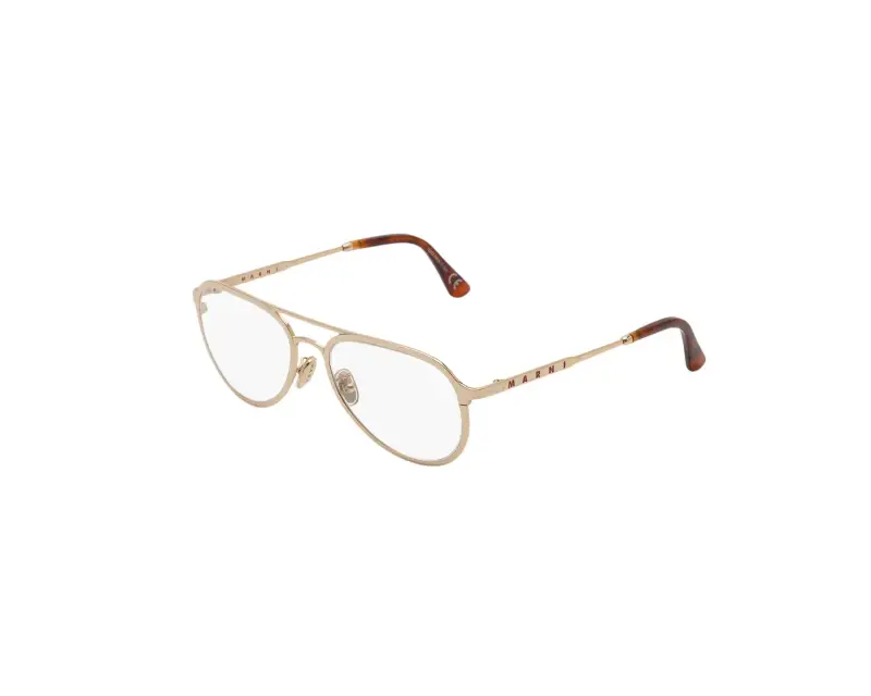 Unisex Marni SYL Palawan Island Optical Oro Montature da vista Metallo Oro Pilot