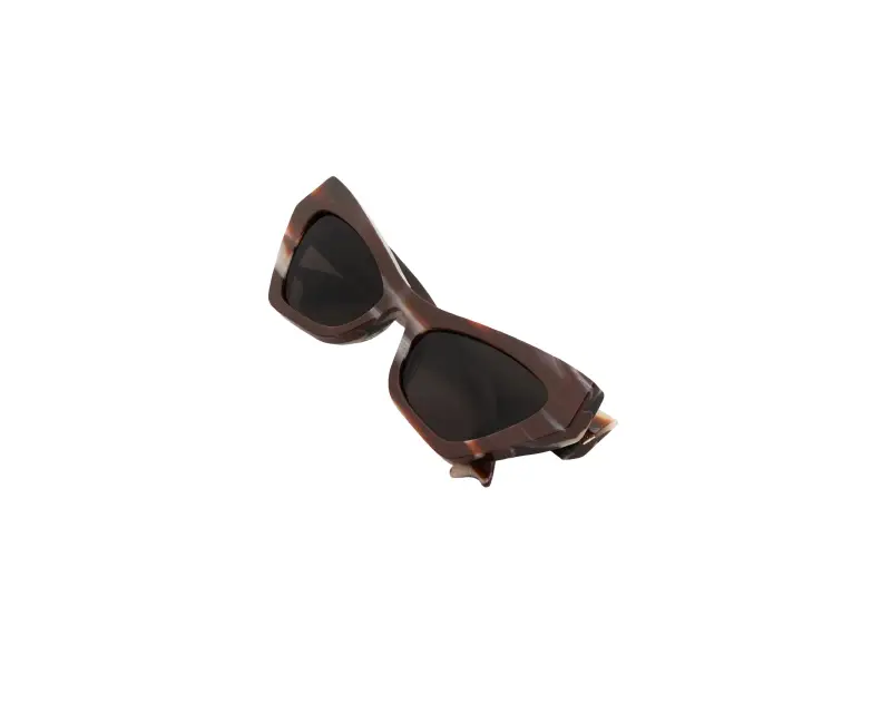 Unisex Marni TG2 Zelaryth Chocolate Horn Occhiali da sole Acetato Marrone Marrone Geometrica miniatura 3