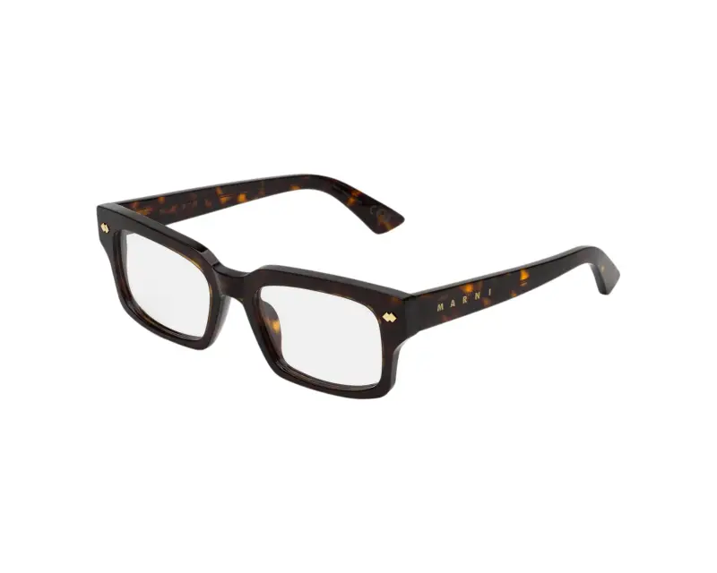 Unisex Marni TTI Eshami Dark Havana Montature da vista Acetato Havana Squadrata