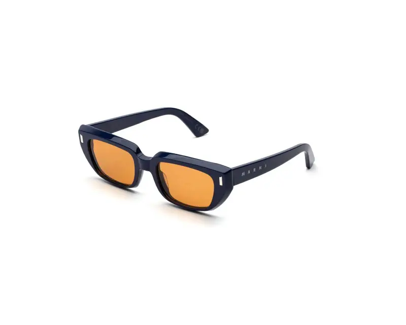 Unisex Marni UWF Etezea Deep Blue Occhiali da sole Acetato Blu Marrone Cat Eye