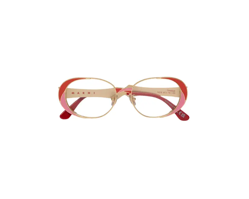 Unisex Marni VCG Tarassqa Red Montature da vista Metallo Rosso Rotonda miniatura 2