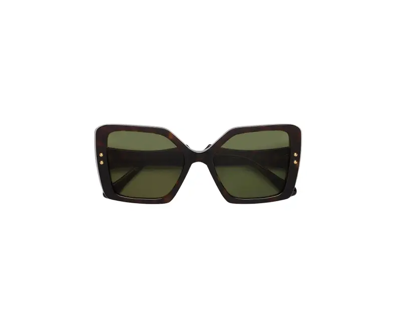 Unisex Marni VG1 Nimrela 3627 Occhiali da sole Acetato Havana Verde Squadrata Normale miniatura 2