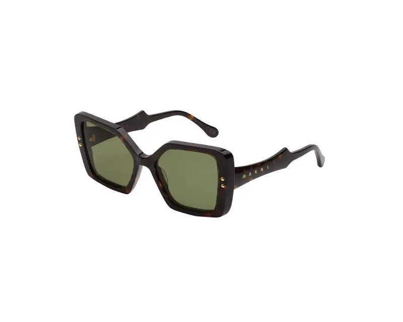Unisex Marni VG1 Nimrela 3627 Occhiali da sole Acetato Havana Verde Squadrata Normale