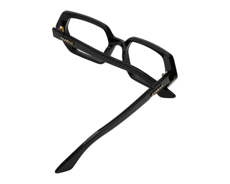 Unisex Marni WIW Zunari Black Montature da vista Acetato Nero Geometrica miniatura 3