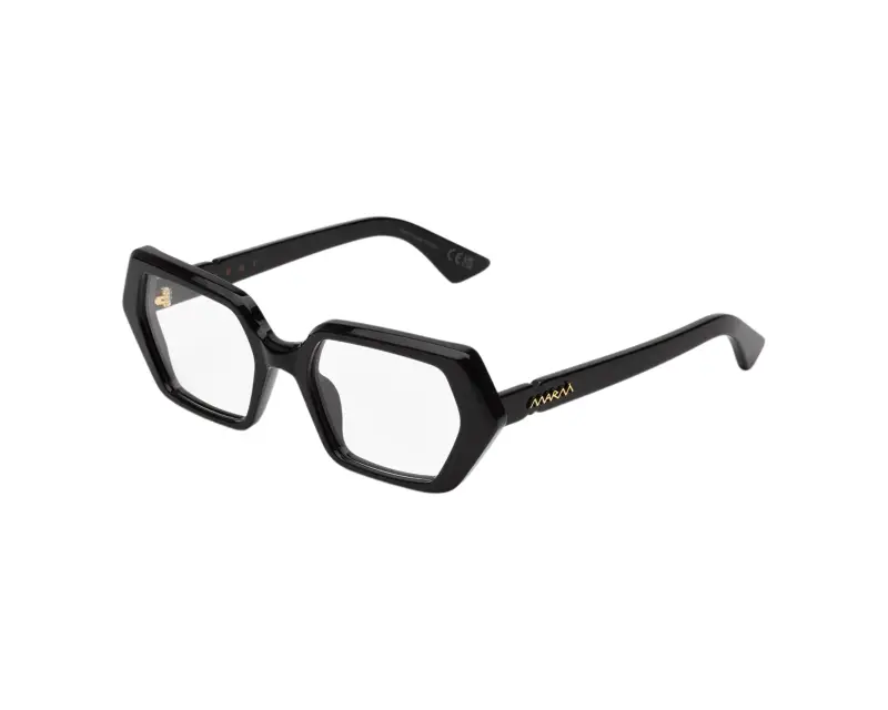 Unisex Marni WIW Zunari Black Montature da vista Acetato Nero Geometrica