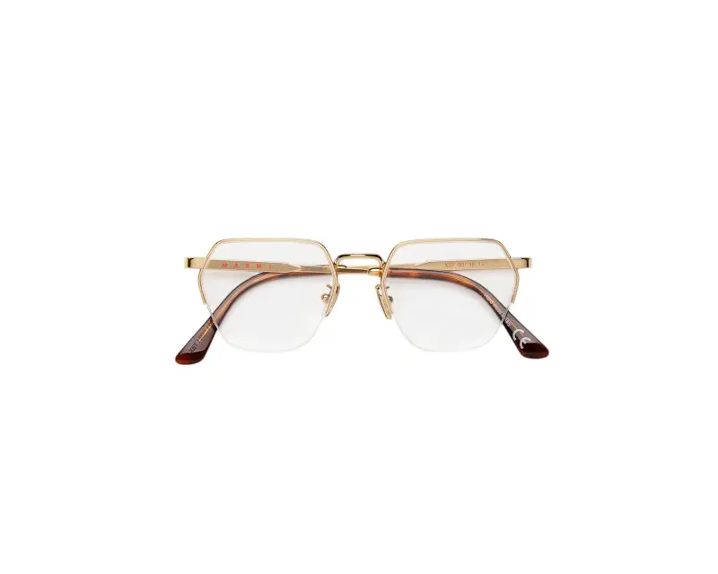 Unisex Marni X5T Moher Cliffs Oro Montature da vista Metallo Oro Geometrica miniatura 2