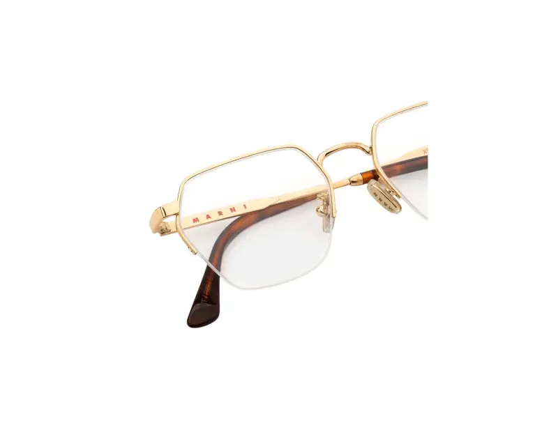 Unisex Marni X5T Moher Cliffs Oro Montature da vista Metallo Oro Geometrica miniatura 3
