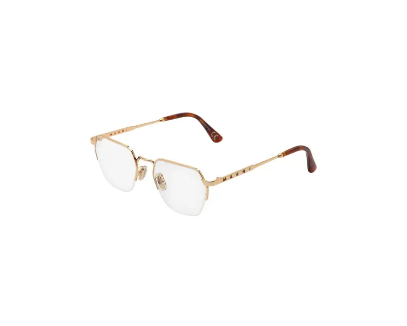 Unisex Marni X5T Moher Cliffs Oro Montature da vista Metallo Oro Geometrica