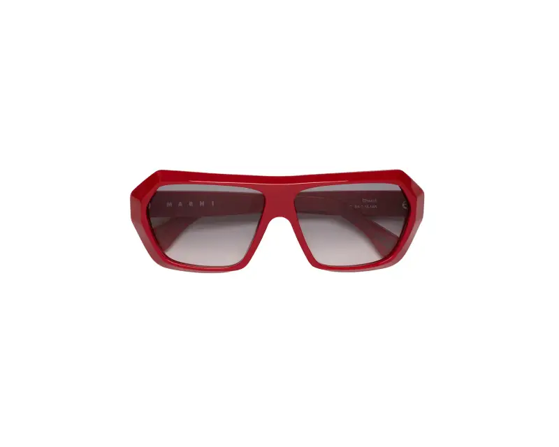 Unisex Marni XA0 Dhazut Red Occhiali da sole Acetato Rosso Fumo Squadrata Normale Sfumato miniatura 2