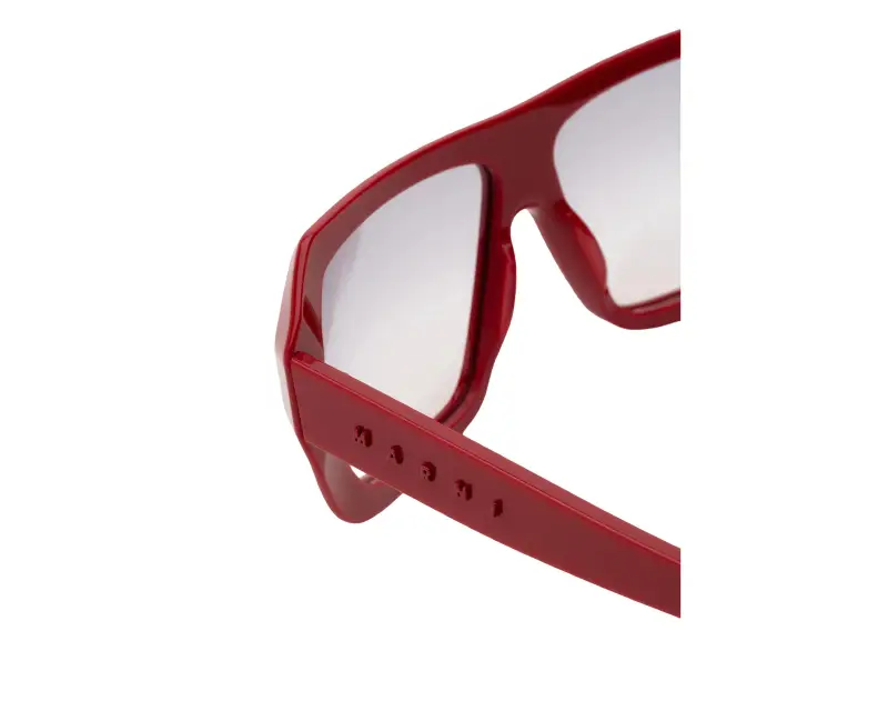 Unisex Marni XA0 Dhazut Red Occhiali da sole Acetato Rosso Fumo Squadrata Normale Sfumato miniatura 3