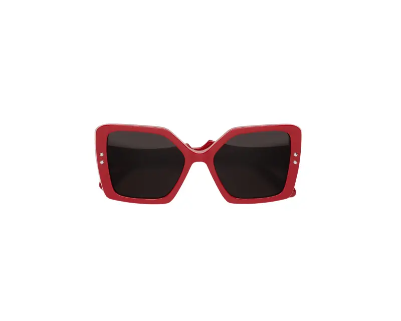 Unisex Marni XVY Nimrela Red Occhiali da sole Acetato Rosso Nero Squadrata Normale miniatura 2