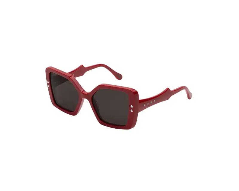 Unisex Marni XVY Nimrela Red Occhiali da sole Acetato Rosso Nero Squadrata Normale