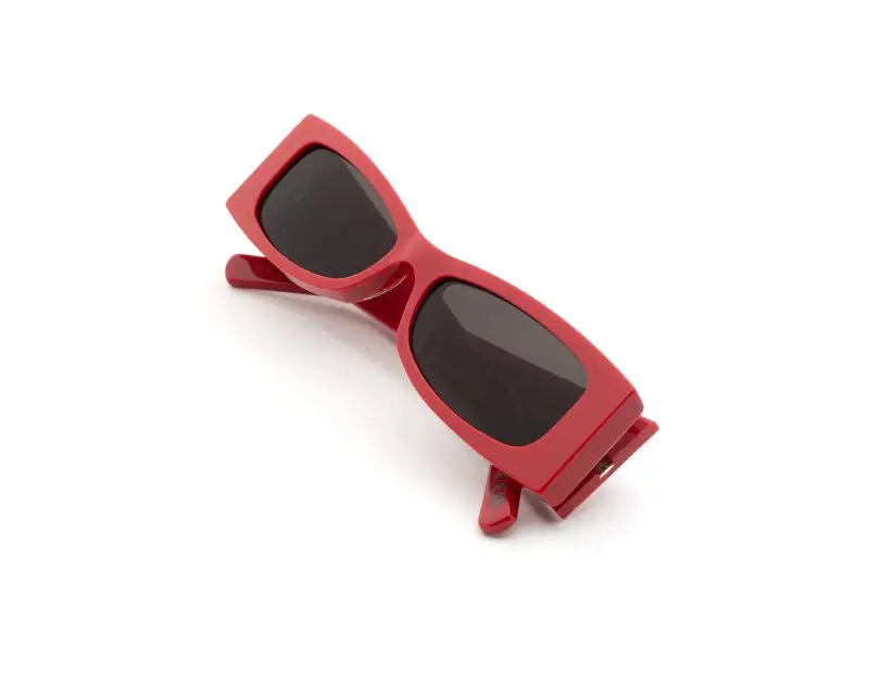 Unisex Marni Y5U Zokoa Red Occhiali da sole Acetato Rosso Nero Squadrata miniatura 3