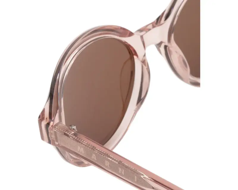 Unisex Marni YNZ Nozea Dusty Pink Occhiali da sole Acetato Rosa Marrone Rotonda Normale miniatura 3