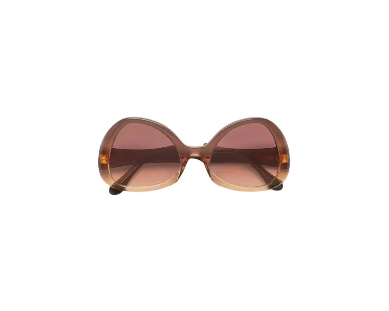 Unisex Marni Z20 Anu Ohia Brown Faded Occhiali da sole Acetato Marrone Bordeaux Geometrica Normale Sfumato miniatura 2