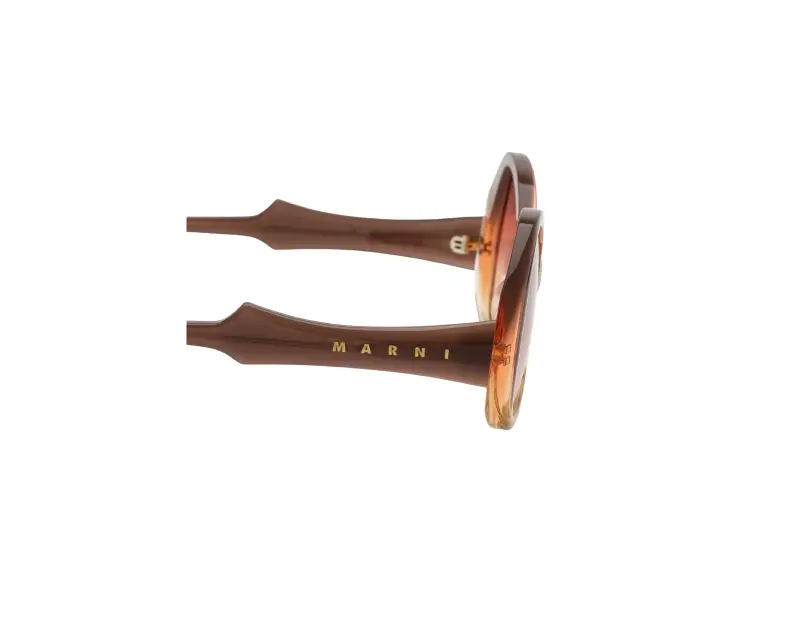 Unisex Marni Z20 Anu Ohia Brown Faded Occhiali da sole Acetato Marrone Bordeaux Geometrica Normale Sfumato miniatura 3