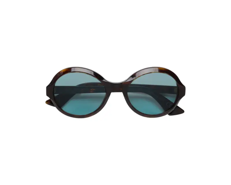 Unisex Marni Z6Z Nozea Dark Havana Occhiali da sole Acetato Havana Azzurro Rotonda Normale miniatura 2