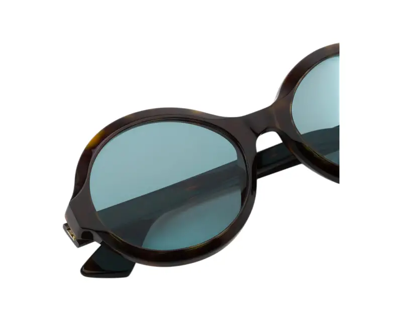 Unisex Marni Z6Z Nozea Dark Havana Occhiali da sole Acetato Havana Azzurro Rotonda Normale miniatura 3