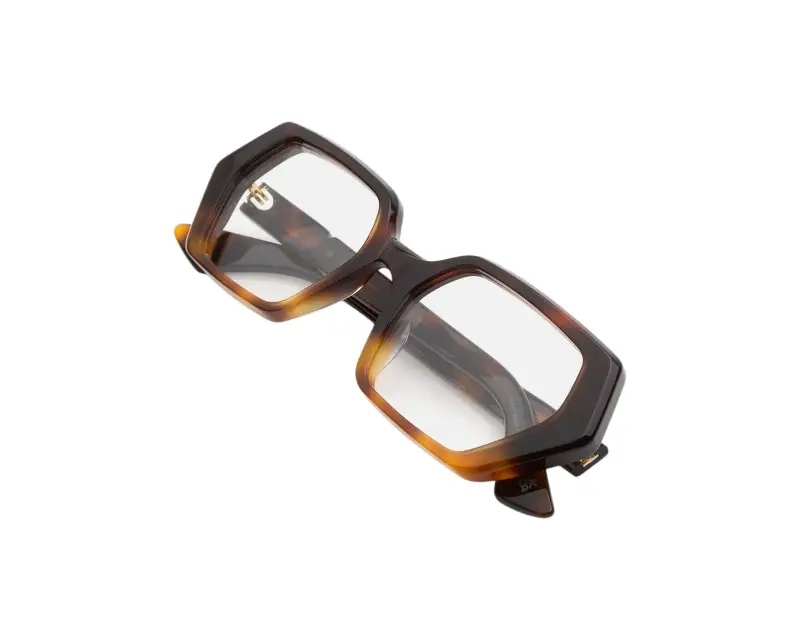 Unisex Marni ZD5 Zunari Faded Havana Montature da vista Acetato Havana Geometrica miniatura 3