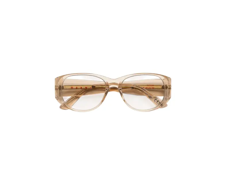 Unisex Marni ZVF Orinoco Optical Resin Montature da vista Acetato Beige Geometrica miniatura 2