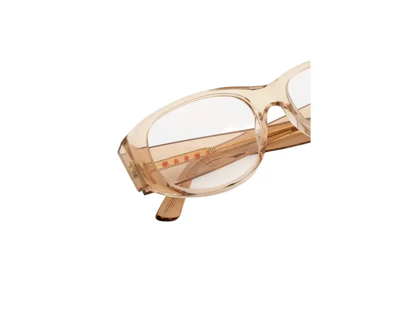 Unisex Marni ZVF Orinoco Optical Resin Montature da vista Acetato Beige Geometrica miniatura 3