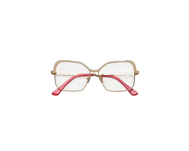 Unisex Marni ZXN Unila Valley Optical Oro Montature da vista Metallo Oro Squadrata miniatura 2