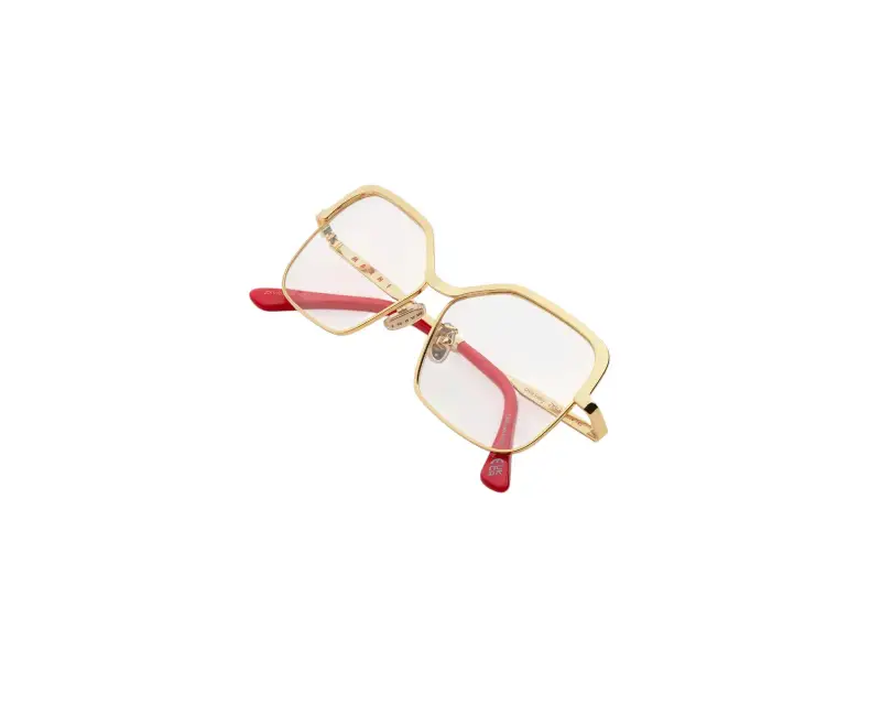 Unisex Marni ZXN Unila Valley Optical Oro Montature da vista Metallo Oro Squadrata miniatura 3