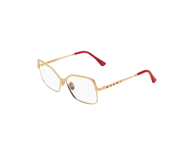 Unisex Marni ZXN Unila Valley Optical Oro Montature da vista Metallo Oro Squadrata