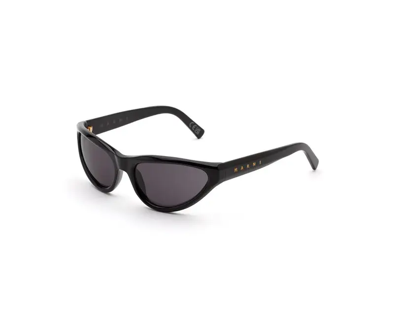 Marni Unisex Mavericks Black FA7 Occhiali da sole Acetato Nero Grigio Avvolgente Normale