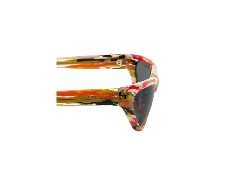 Marni Unisex Mavericks Spacey Stripey ZEQ Occhiali da sole Acetato Multi-colore Grigio Avvolgente Normale miniatura 2