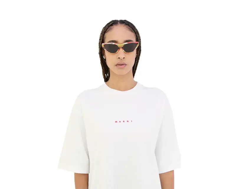 Marni Unisex Mavericks Spacey Stripey ZEQ Occhiali da sole Acetato Multi-colore Grigio Avvolgente Normale miniatura 3