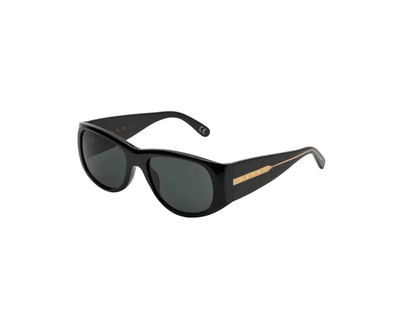 Marni Unisex Orinoco River Black Q8D Occhiali da sole Acetato Nero Grigio Squadrata Normale