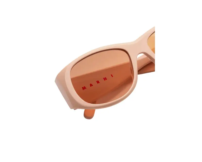 Marni Unisex Orinoco River Nude 0EF Occhiali da sole Acetato Rosa Arancione Squadrata Normale miniatura 2
