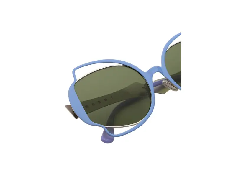 Marni Unisex Route Of The Sun Purple G0N Occhiali da sole Metallo Viola Verde Geometrica Normale miniatura 2