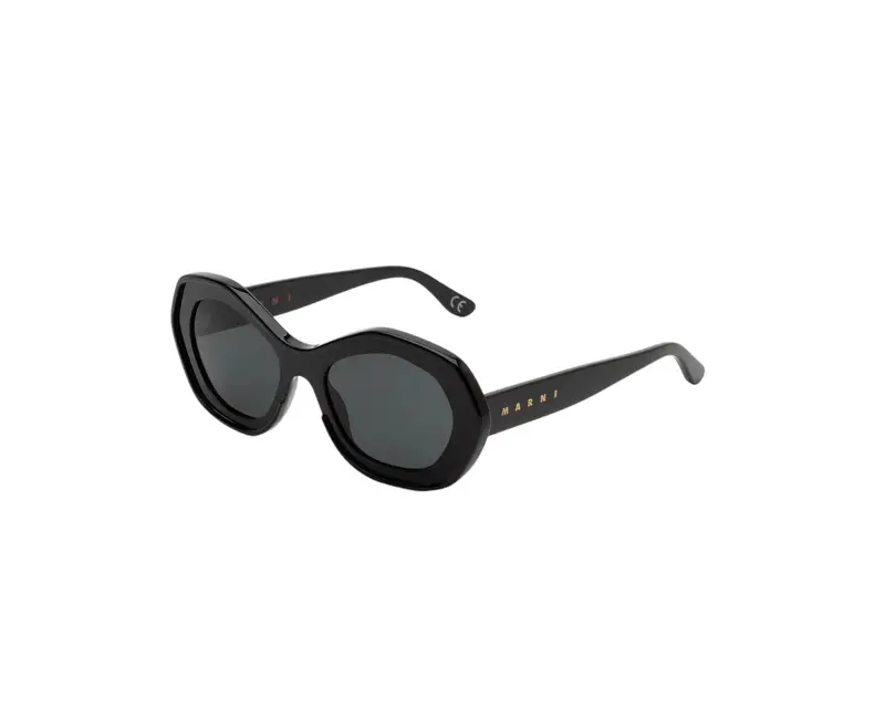 Marni Unisex Ulawun Vulcano Black J5B Occhiali da sole Acetato Nero Grigio Oversize Normale