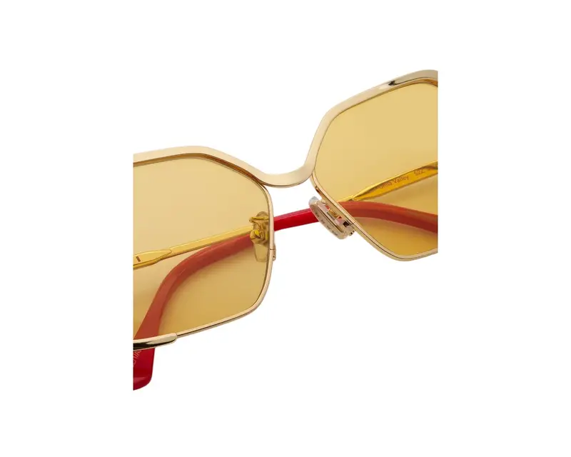 Marni Unisex Unila Valley cod.colore Gold Mustard 52Z Occhiali da sole Metallo Oro Arancione Squadrata Normale miniatura 2