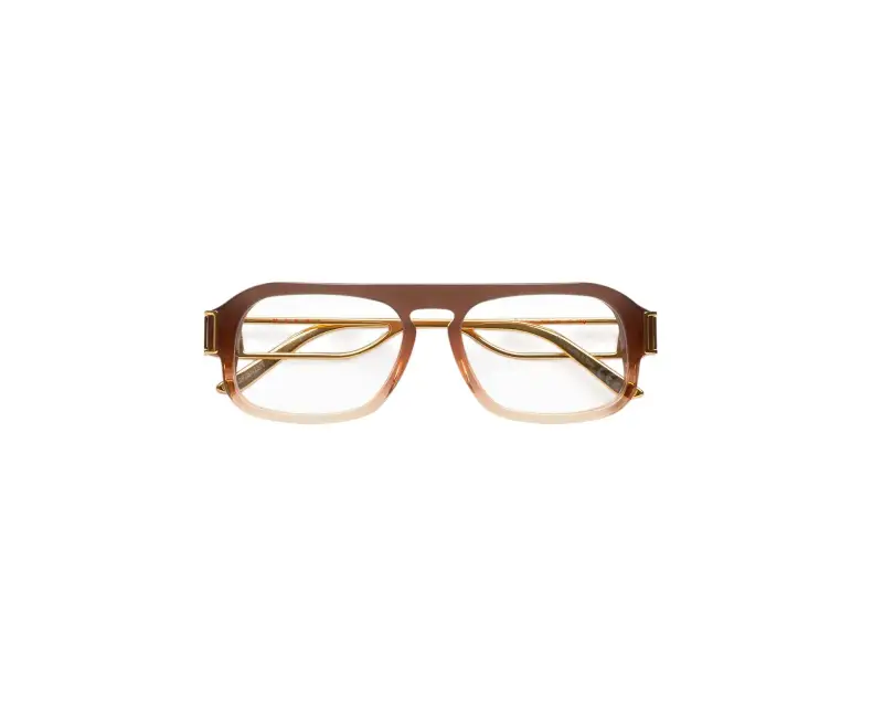 Unisex X2P Burullus Optical Brown Fade Montature da vista Acetato Marrone Squadrata miniatura 2