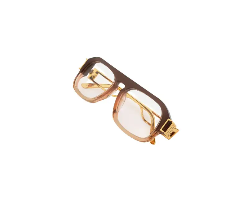 Unisex X2P Burullus Optical Brown Fade Montature da vista Acetato Marrone Squadrata miniatura 3