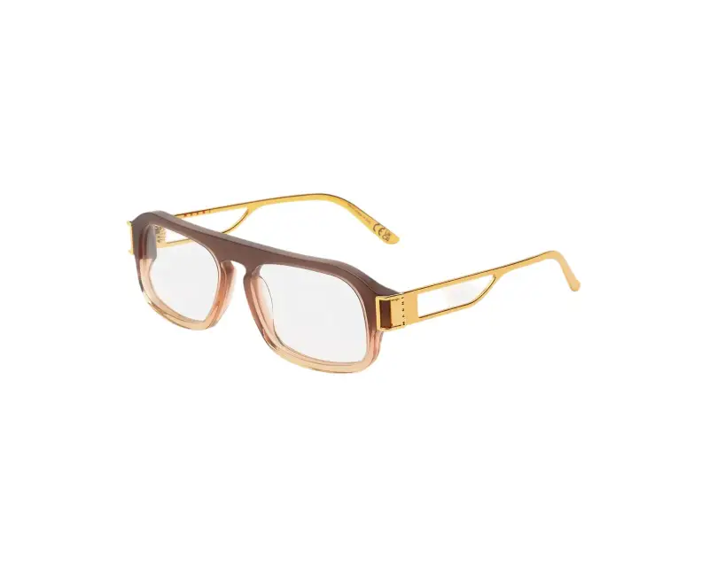 Unisex X2P Burullus Optical Brown Fade Montature da vista Acetato Marrone Squadrata