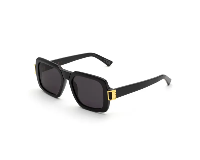 Unisex Zamalek Black L13 Occhiali da sole Acetato Nero Nero Squadrata Normale