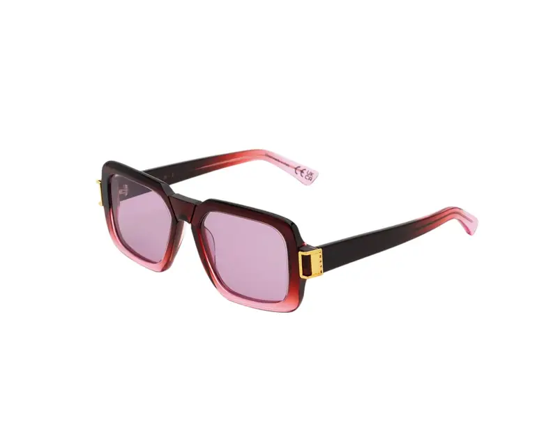 Marni Unisex Zamalek Faded Burgundy LCS Occhiali da sole Acetato Bordeaux Rosa Squadrata Normale
