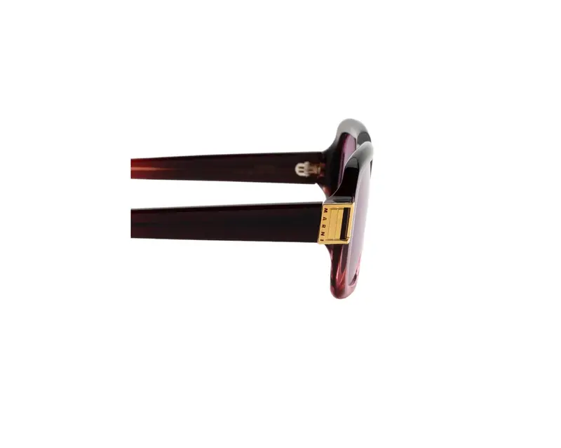 Marni Unisex Zamalek Faded Burgundy LCS Occhiali da sole Acetato Bordeaux Rosa Squadrata Normale miniatura 2