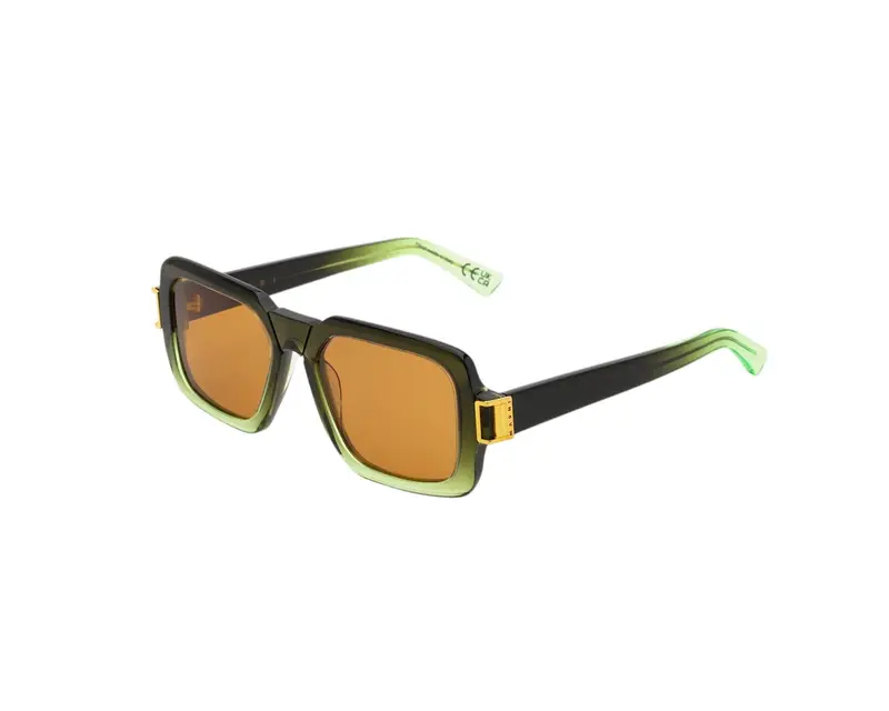 Marni Unisex Zamalek Faded Green 1W8 Occhiali da sole Acetato Verde Marrone Squadrata Normale