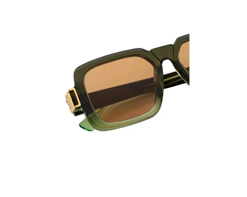 Marni Unisex Zamalek Faded Green 1W8 Occhiali da sole Acetato Verde Marrone Squadrata Normale miniatura 2