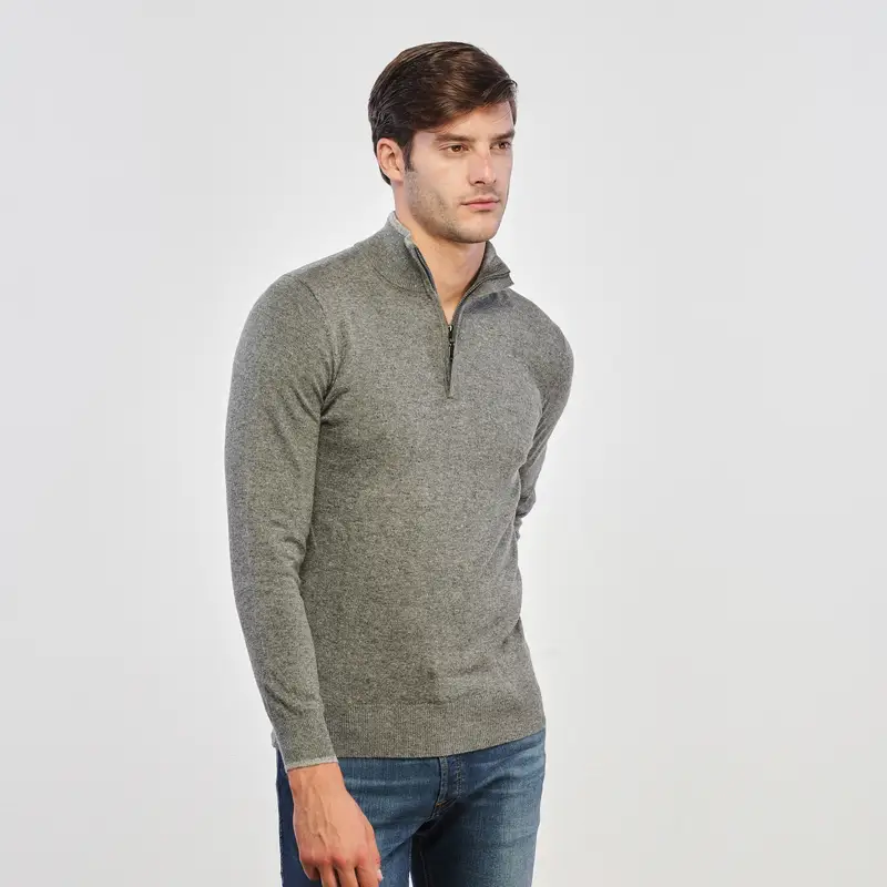 Maglioncino grigio con zip