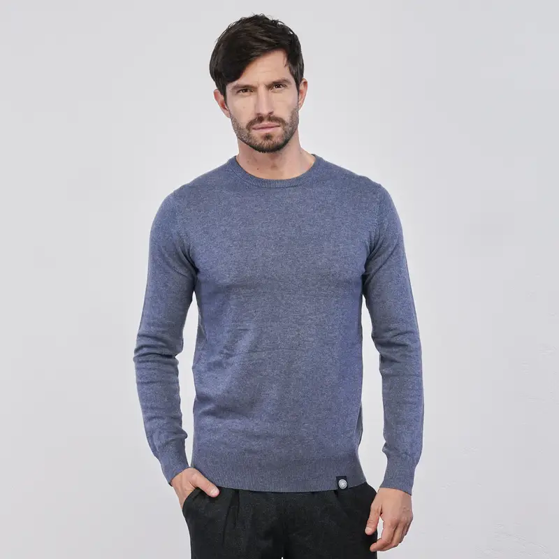 Maglione azzurro girocollo da uomo