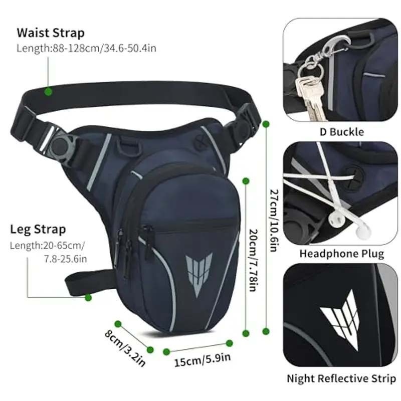 YINGLANG Marsupio Uomo Blu 1601626 miniatura 2