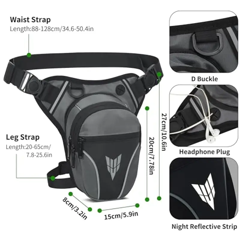 YINGLANG Marsupio Uomo Grigio 1601624 miniatura 2