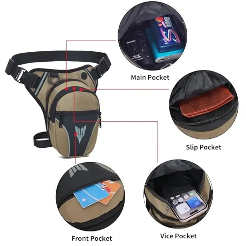 YINGLANG Marsupio Uomo Marrone 1601625 miniatura 3